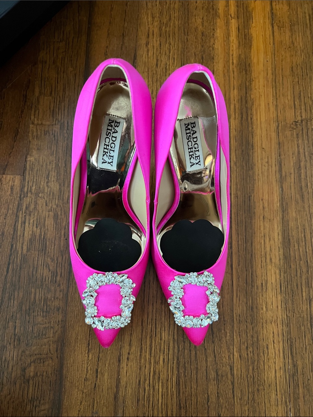 Badgley Mischka Pink Satin Crystal Buckle Pumps – New, Never Worn ✨💗 - Picture 6 of 6